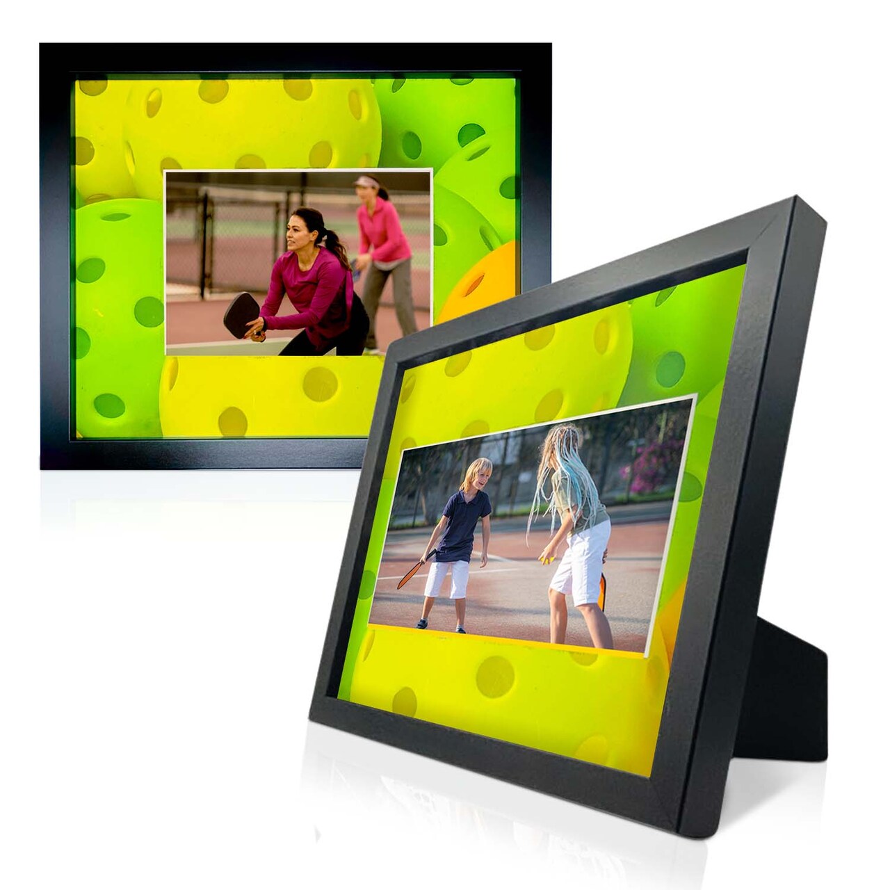 iFrame Commemorative Sports Athletics Frames I Fits 5x7 Photograph, Real Wood Black Finish, Desktop, Table Or Wall Mount I Shatterproof Plexiglass I Made in the USA